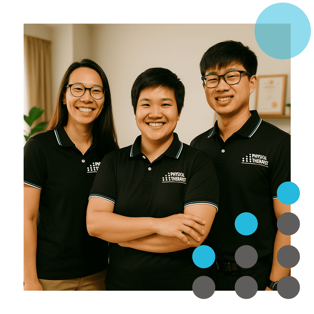 Uplift Rehab physiotherapists smiling in clinic.